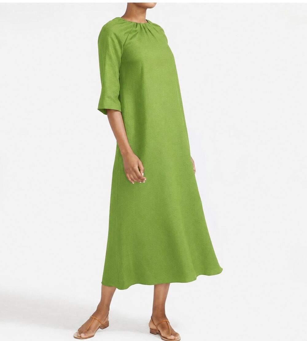 Loulou by Alison McCutcheon Green Linen Dress Sz. 8